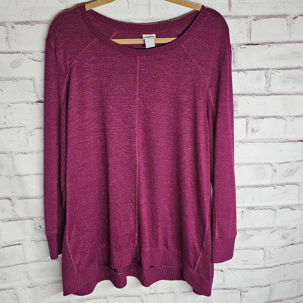 Chicos Size 4 Fuschia Sweater